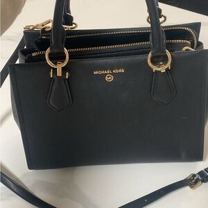Michael Kors Black Satchel with Gold Accents